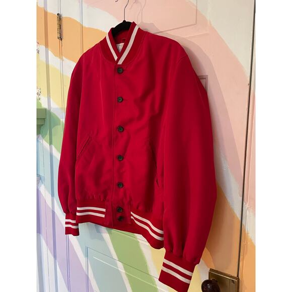Maus & Hoffman Red Varsity Bomber Jacket Men’s M Made in USA Classic Style - Picture 2 of 13